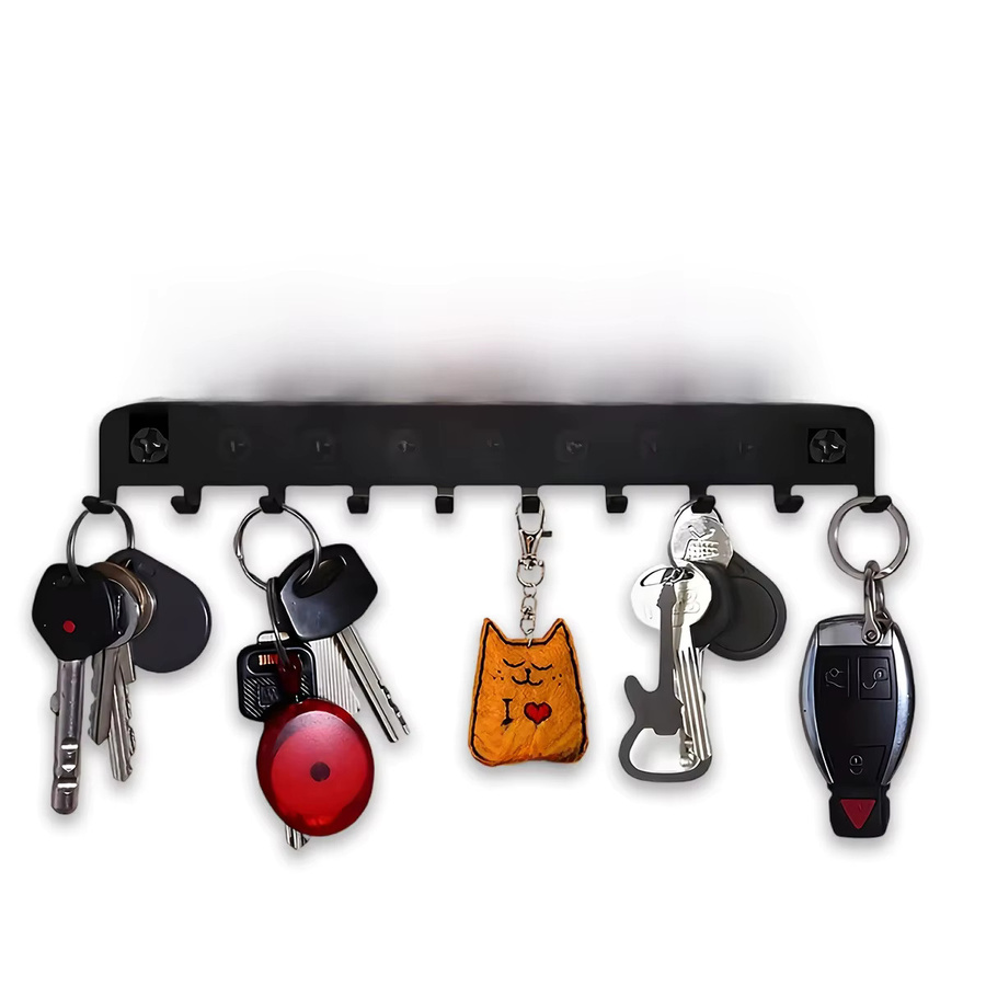 Schlüsselhalter Wandhalterung von Sweet Home Design in Schwarz mit 10 Haken aus Metall - Bild 6