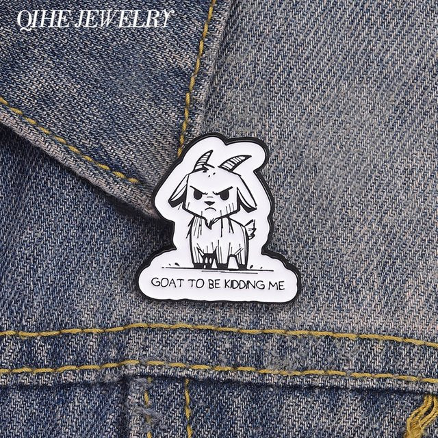 QIHE JEWELRY Brosche, Emaille-Anstecknadel, Ziege, Unisex - Bild 1