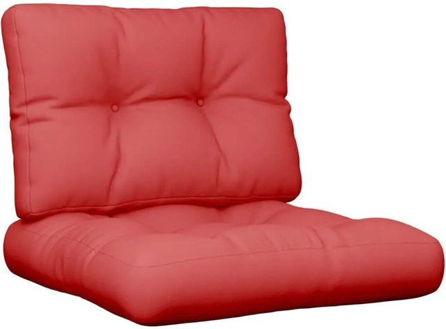 vidaXL Palettenkissen 2-teiliges Set aus Polyester in Rot, UV-beständig und wasserabweisend, B/T/H: 60 x 60 x 12 cm - Bild 1