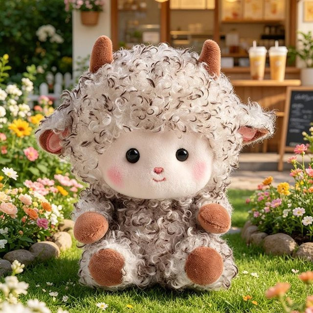 Yiran toy Romantische Locken Kleine Lamm, Plüschtier, 20cm - Bild 1