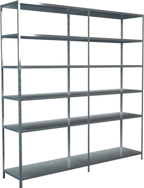 Schulte Regalwelt Steck-Grundregal verzinkt H: 230 cm, B: 220 cm, T: 50 cm - Bild 1
