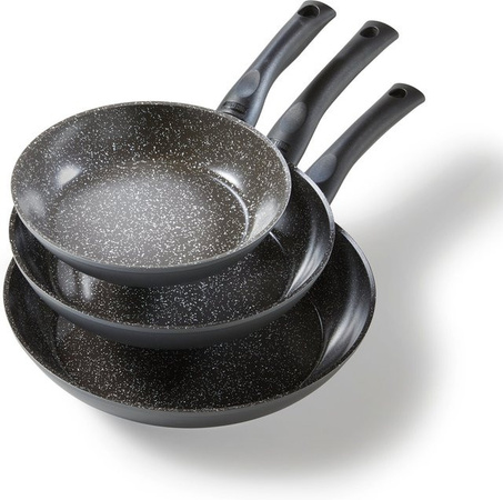 STONELINE CERAMIC 3-teiliges Keramik Pfannen-Set mit den Durchmessern 20 cm, 24 cm und 28 cm