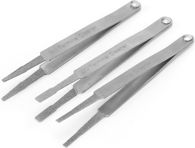 TOMTOP JMS 3er-Set Terminalreiniger aus Metall in Silber für Autoreparaturen und kleine elektrische Flachsteckverbinder - Bild 1