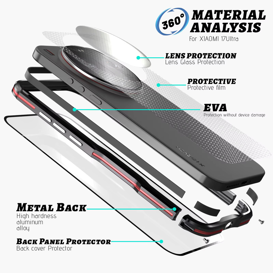 Stoßfeste Metall-Bumper-Case aus Aluminium für Xiaomi 17 Ultra, Xiaomi 15 Ultra und Xiaomi 15 Pro in Grün - Bild 2