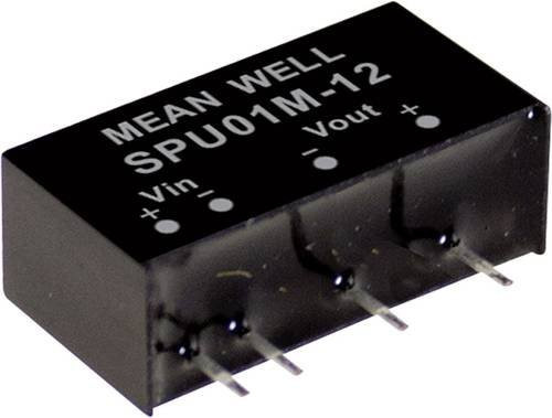 Mean Well SPU01M-15 DC/DC-Wandlermodul in Schwarz mit 1 Ausgang und 1W Leistung - Bild 1