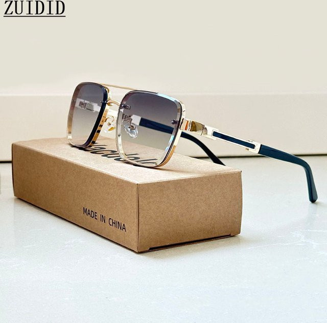 ZUIDID Sonnenbrille, quadratisch, Vollrand, gold, Unisex - Bild 1