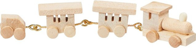 HobbyFun Miniatur Holzeisenbahn in Beige - Bild 1