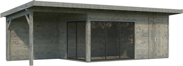 Palmako Gartenhaus Andrea aus Fichtenholz mit Pultdach in Grau, B: 833 cm, T: 300 cm, H: 264 cm - Bild 1