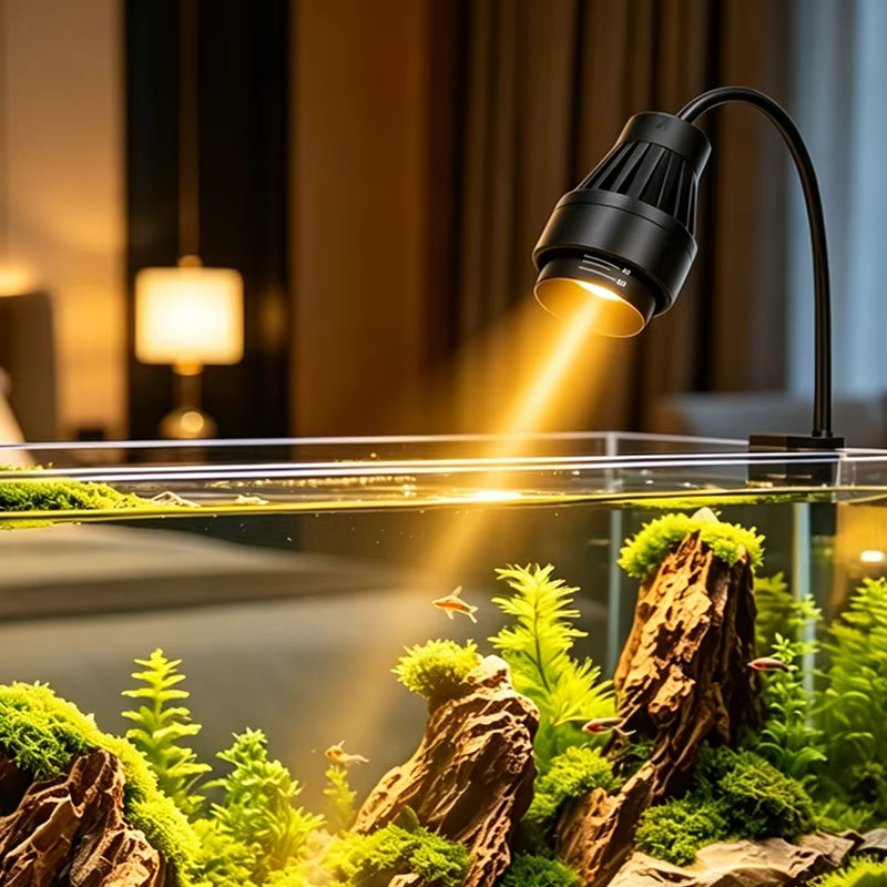 TUNFAN USB Clip-on LED Aquarium-Spotlight in Schwarz mit einstellbarem Fokus 15-60 Grad, 3-Farben RGB, Zyklustimer und Kühlventilator - Bild 6