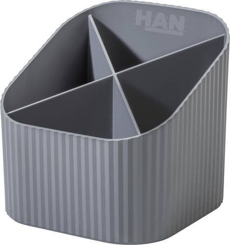 HAN Karma Stifteköcher Grau mit 4 Fächern B 11,1 cm x H 10,5 cm x T 11,1 cm - Bild 1