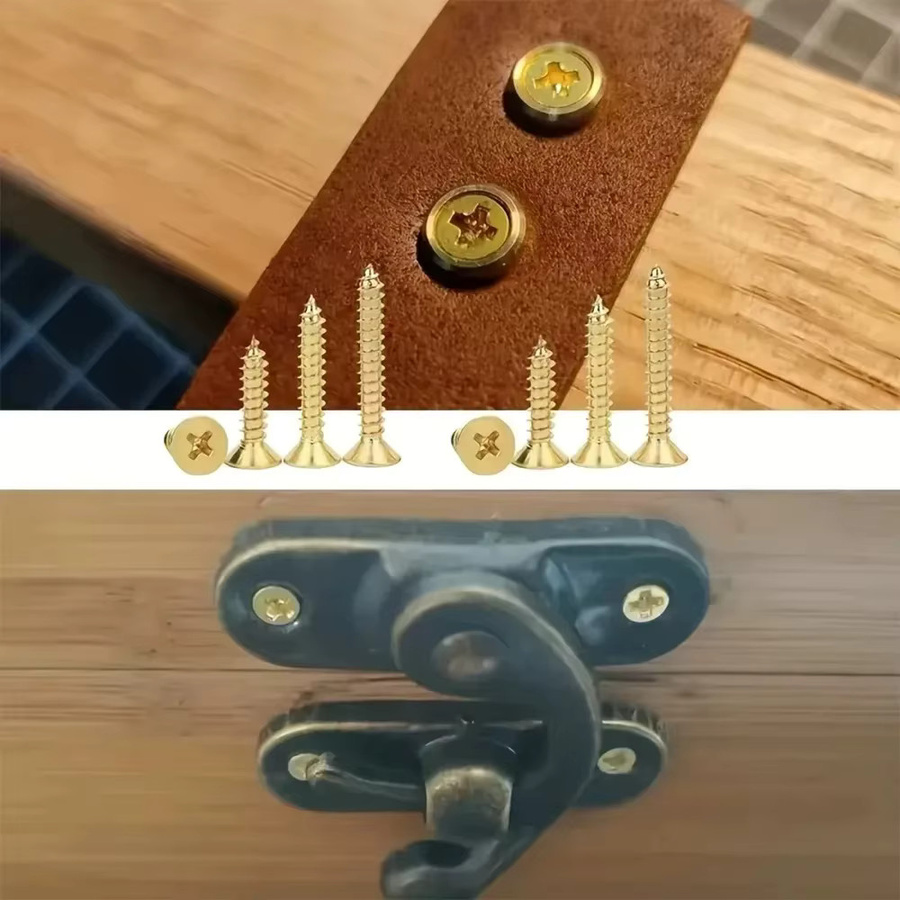 1400 vergoldete Messing-Blechschrauben M2/M2,5 für Holzhandwerk und Vintage-Aufbewahrungsboxen - Bild 5