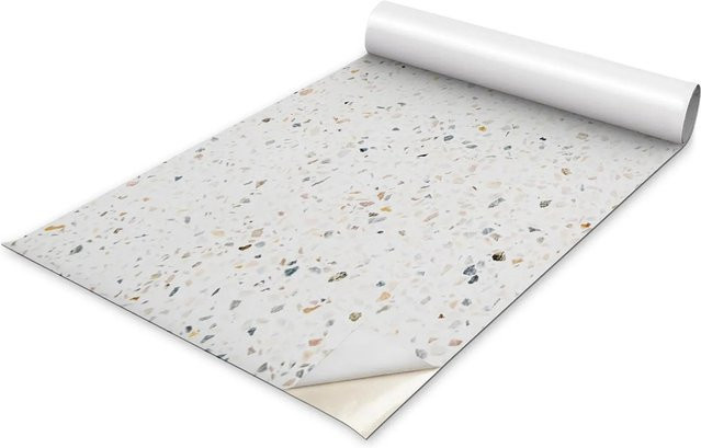 Tulup Möbelfolie Terrazzo-Muster in Weiß, matt, B: 50 cm, L: 100 cm - Bild 1