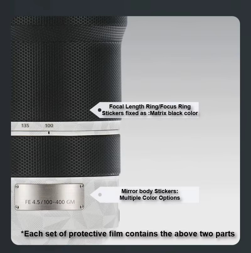 Sony Aufkleber-Skin für FE100-400 F4.5 GM OSS Objektiv in Weiß - Bild 2