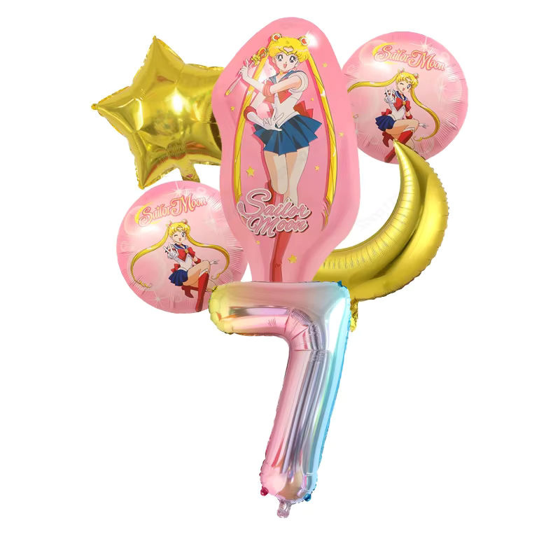 Bandai Sailor Moon Zahlen Luftballons für Geburtstag und Baby Shower in Mehrfarbig - Bild 2