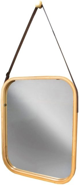 osoltus Edge Wandspiegel aus Bambus in Braun mit Aufhängung, Breite: 41,0 cm, Höhe: 33,5 cm - Bild 1