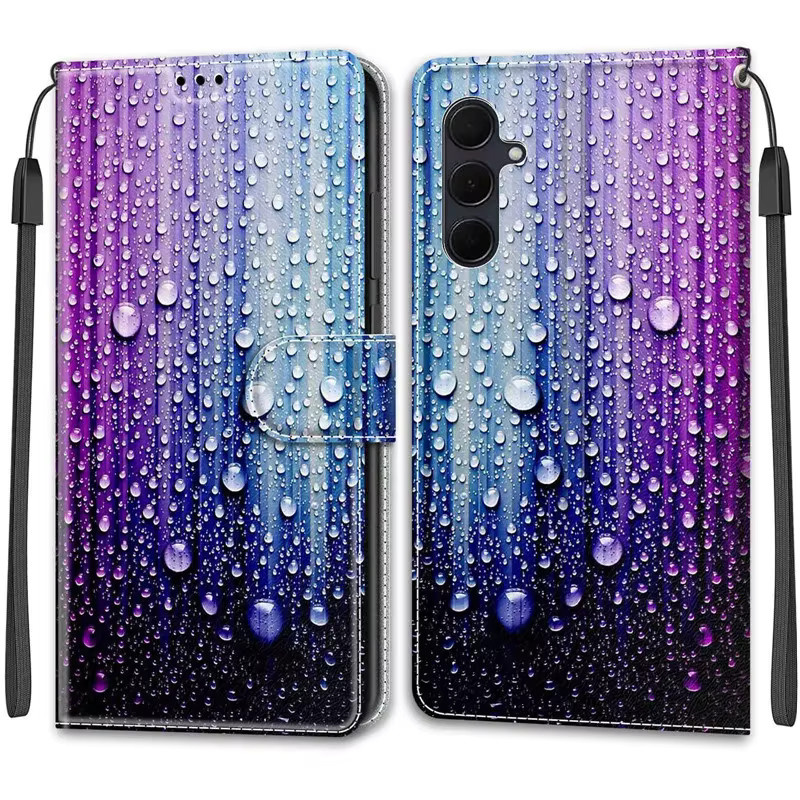 Blumenmuster Flip Case für Samsung Galaxy A35 A25 A55 5G A15 A05 A05S Brieftasche aus Leder mit Standfunktion in Multicolour - Bild 1