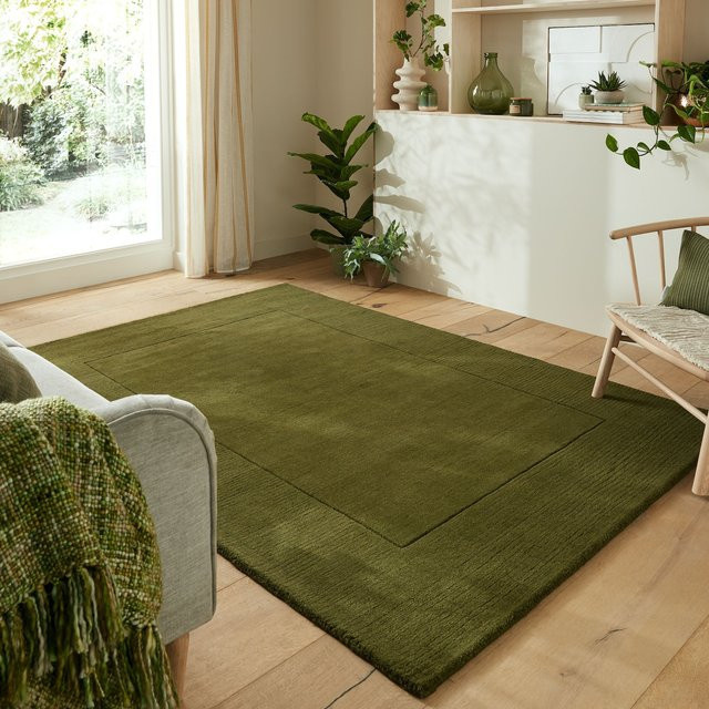 Wollteppich Kurzflor Kadima Design in Grün B: 200 cm, T: 290 cm - Bild 1