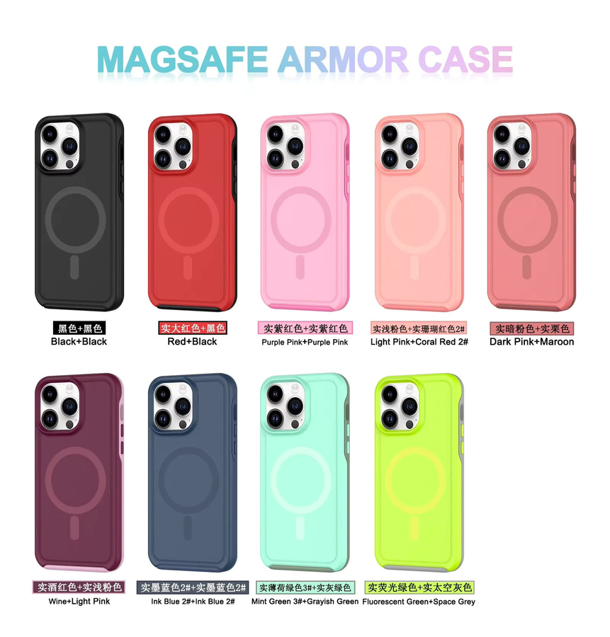 Skin Feel Bumper Case für iPhone 15 14 13 12 11 Pro Max Plus mit MagSafe magnetischer kabelloser Ladefunktion und stoßfester Abdeckung in Pink - Bild 4