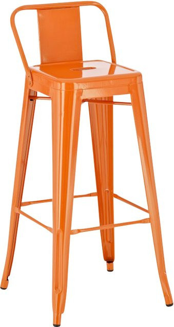 TPFLiving Barhocker Massimo aus Metall in Orange im Retro-Design, Höhe: 96 cm, Breite: 43 cm, Tiefe: 43 cm - Bild 1