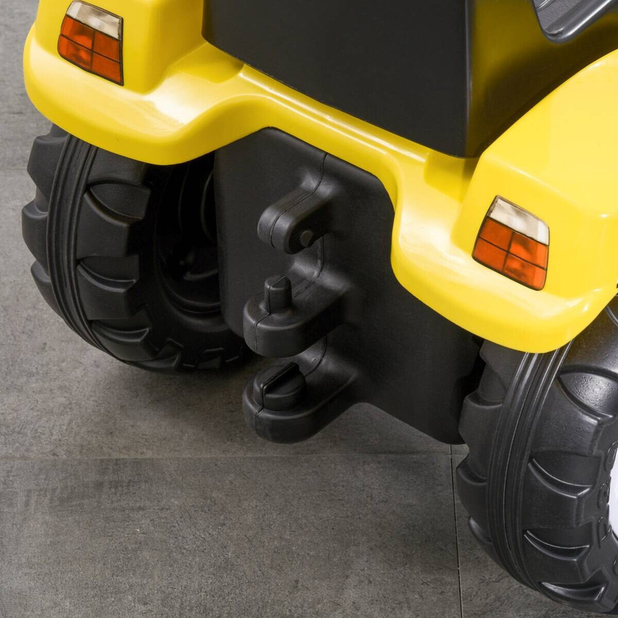HOMCOM Bagger Radlader Aufsitzbagger mit Schaufel und Ablagefach ab 3 Jahren Gelb Schwarz - Bild 8