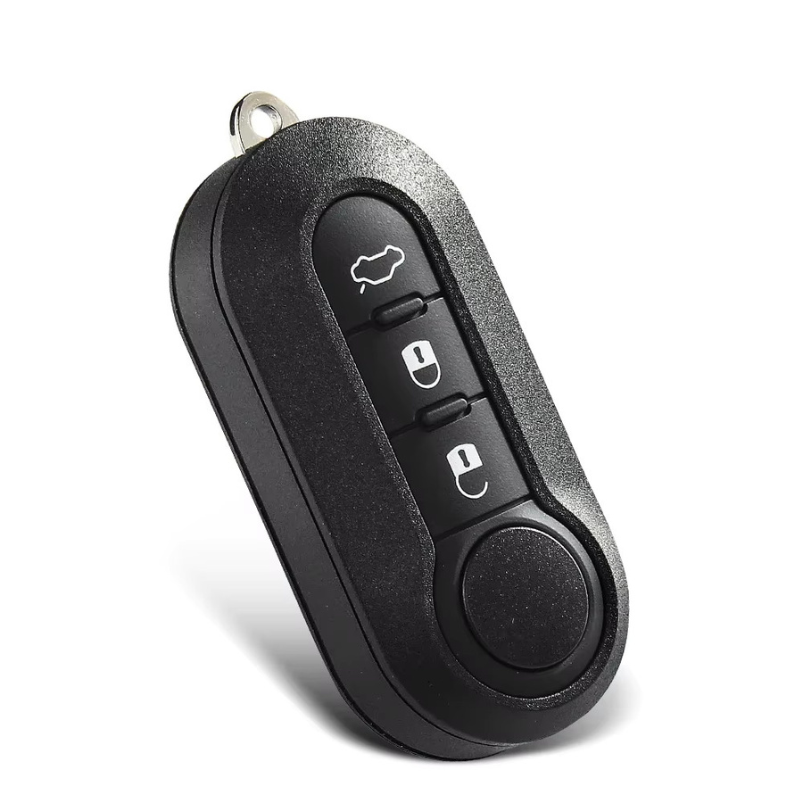 KEYYOU Klappschlüssel Gehäuse SIP22 für Fiat 500 Punto Ducato Stilo Panda, 3 Tasten, Schwarz - Bild 2
