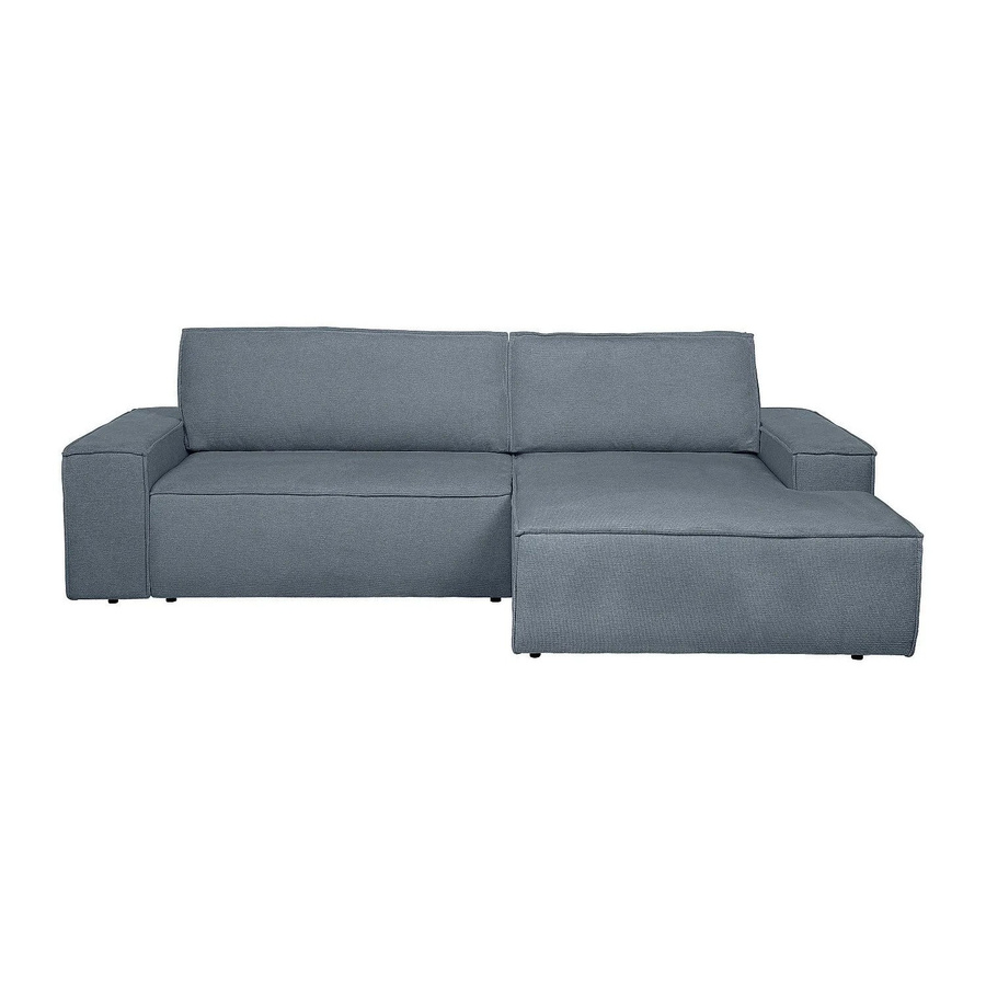 Vente-unique Schlafsofa Amelia in Blau mit L-Form und Schlaffunktion - Bild 2