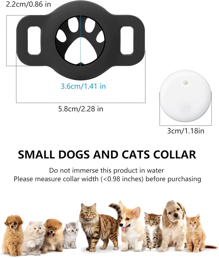 leapii Bluetooth-Tracker kompatibel mit Google Find My für Android, Haustier-Tracker für Katzen inklusive Halterung, Schwarz oder Weiß - Bild 4