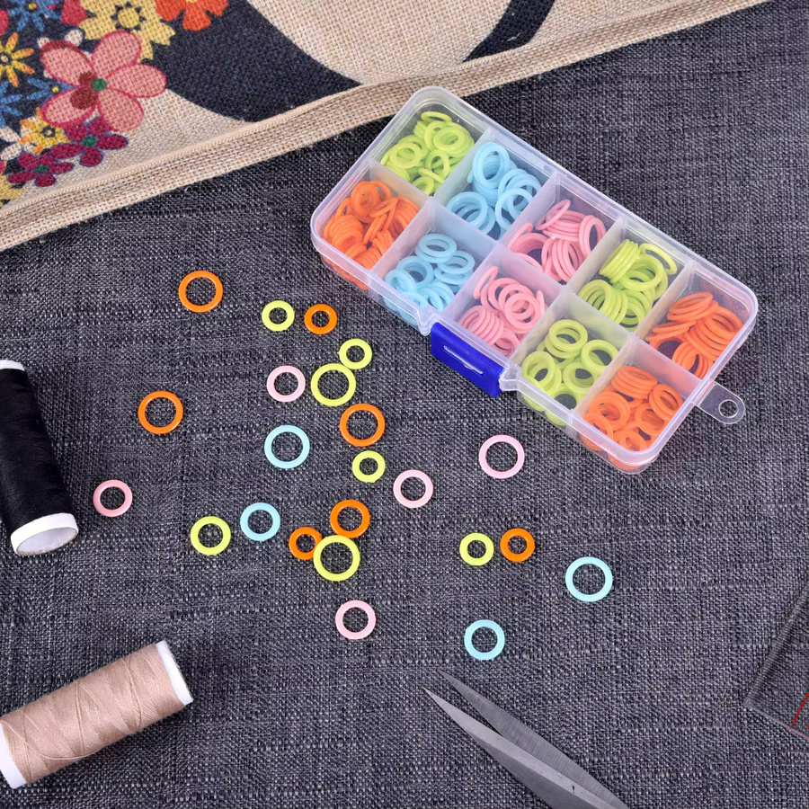 NOTIONSLAND 240er Set Bunte Maschenmarkierer aus Kunststoff für Stricken und Häkeln - Bild 3