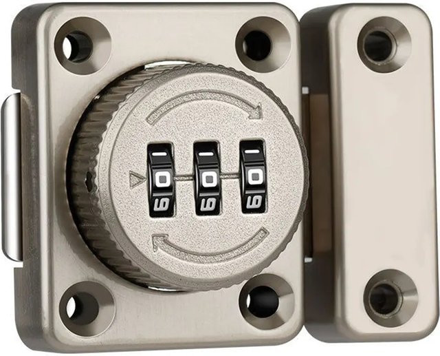 Smart Cam Code Lock Schieberiegel mit 3-stelliger Kombination für Türschlösser, Mailbox und Schränke, Silber - Bild 1