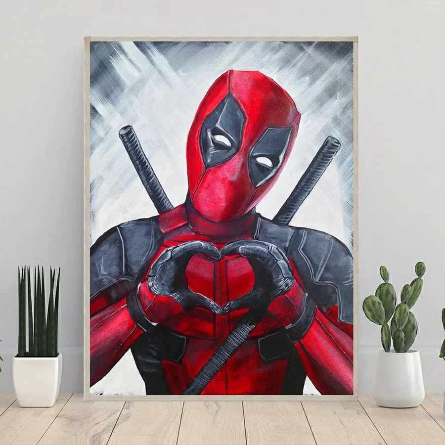 KAYOU 5D-Diamantgemälde Deadpool rundes Diamantmosaik Multicolor B/T/H: 30,0 x 20,0 x 20,0 cm - Bild 2