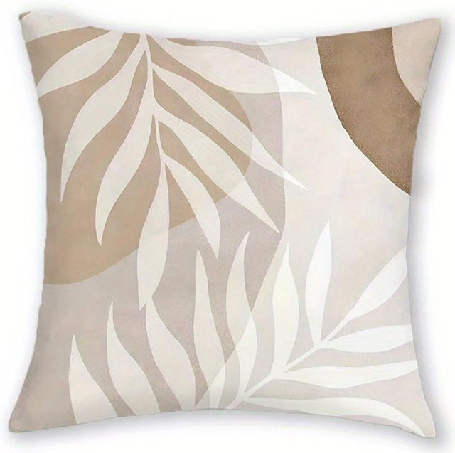 JMG Clothing Kissenbezüge mit Palmenblattmuster in Beige, quadratisch, B/T/H: 40 x 40 x 40 cm - Bild 1