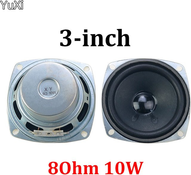 Yuxi Mini-Lautsprecher 3 Zoll Vollfrequenz, 8 Ohm, 10W, Silber, Durchmesser: 78 mm - Bild 1