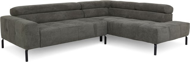 Polsterecke CECILIA 2.0 LOFT in Schwarz und Grau mit verstellbarer Kopfstütze und Metallrahmen, B/T/H: 273 x 132 x 88 cm - Bild 1