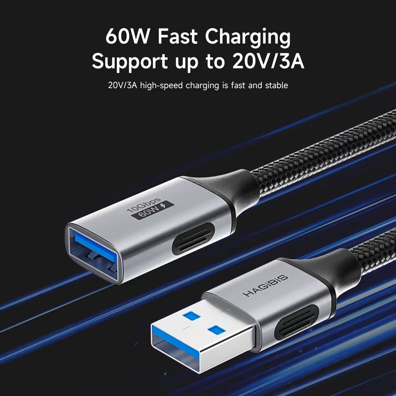 Hagibis USB 3.2 Verlängerungskabel mit geflochtenem Design für Tastatur, Maus, Drucker und Flash-Laufwerke - Bild 3
