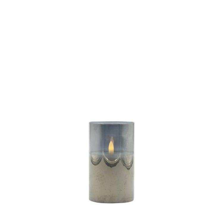 Mansion Atmosphere LED-Kerze in Grau mit Fernbedienung und Timer, zylindrisch, B/T/H: 7,5 x 7,5 x 12,5 cm - Bild 1