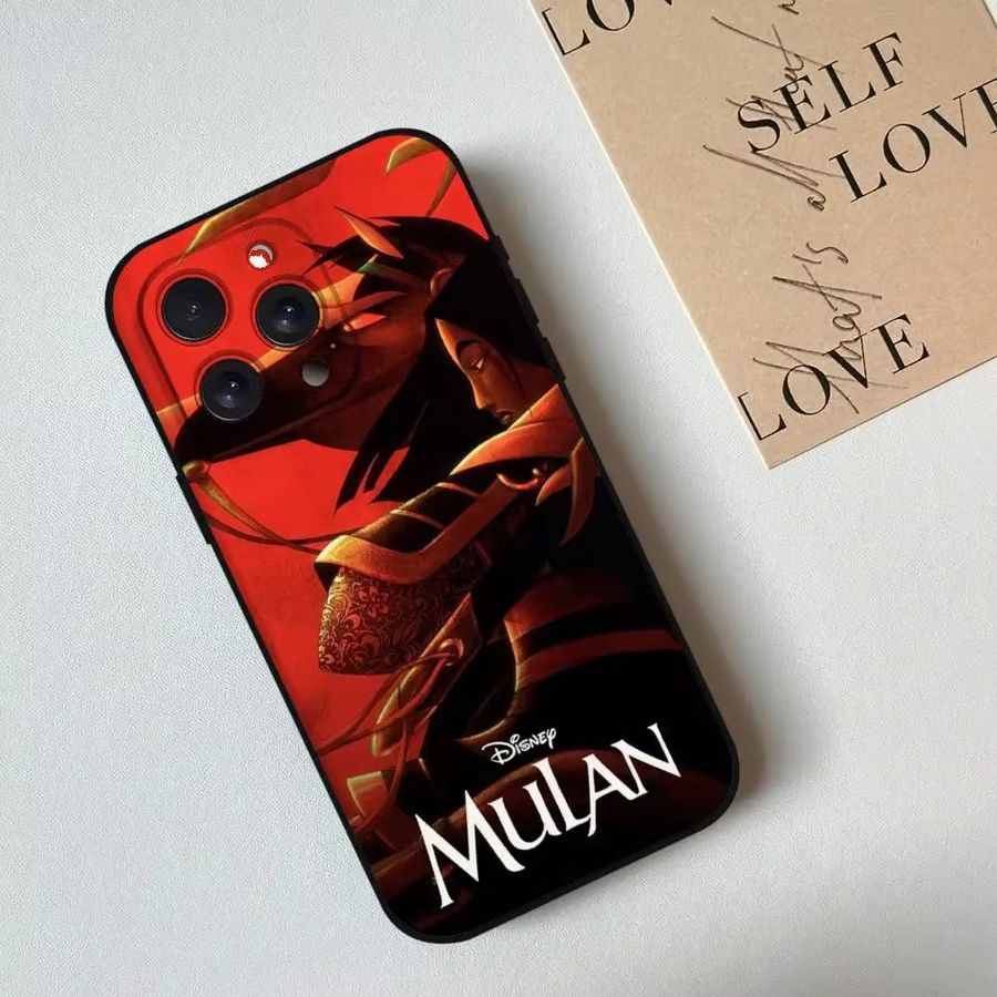 Mesuca Disney Prinzessin Mulan Handyhülle für iPhone 15 14 13 12 11 Pro Max und weitere Modelle, Schwarz/Mehrfarbig - Bild 4