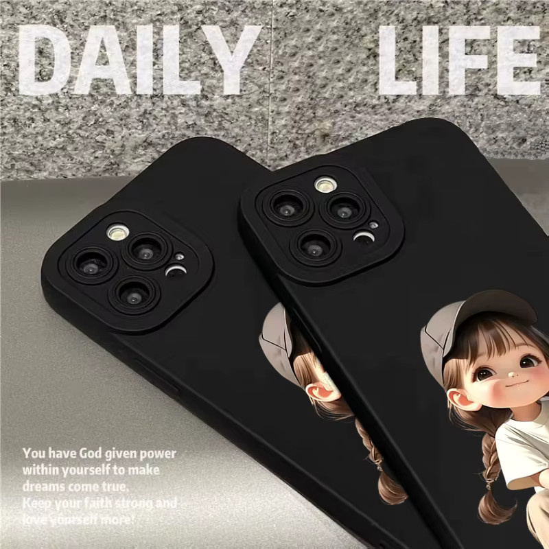 Schwarze Handyhülle mit Doppel-Pferdeschwanz Design für Samsung Galaxy S26 S25 S24 S23 Ultra 5G S22 Plus S21 FE A56 A55 A54 A53 A16 A36 Cover - Bild 3