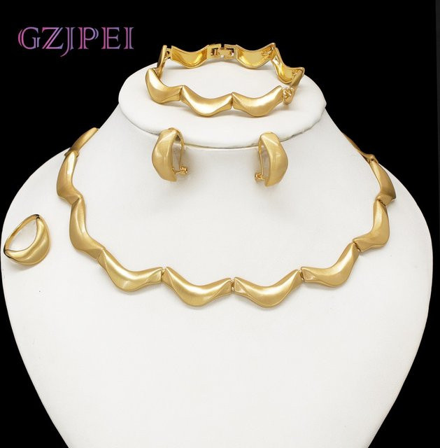GZJPEI Schmuckset, Wolkenform, Halskette, Armband, Gold, Damen - Bild 1
