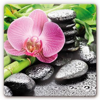 K&L Wall Art Glasbild Orchidee in Pink und Multicolour, B/H: 30 x 30 cm - Bild 1