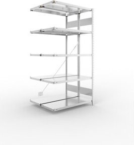 Meta Steckregal S3 CLIP 150 verzinkt, Farbe: Silber, B/T/H: 200 x 100 x 40 cm, 2 x 5 Böden - Bild 1