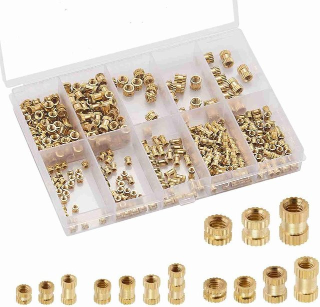 280-teiliges Messing Gewindeeinsatz Set mit Rändelschrauben und Muttern für 3D-Druck Zubehör in Gold und Messing - Bild 1