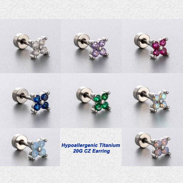 mling Ohrstecker Titan, Blumen, Silber, Zirkonia - Bild 1