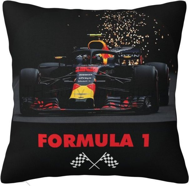 GUOYU HOMEDECOR Kissenbezug mit Formel 1 Logo Aufdruck, Schwarz, Polyester, B/B/H: 50 x 50 x 50 cm - Bild 1