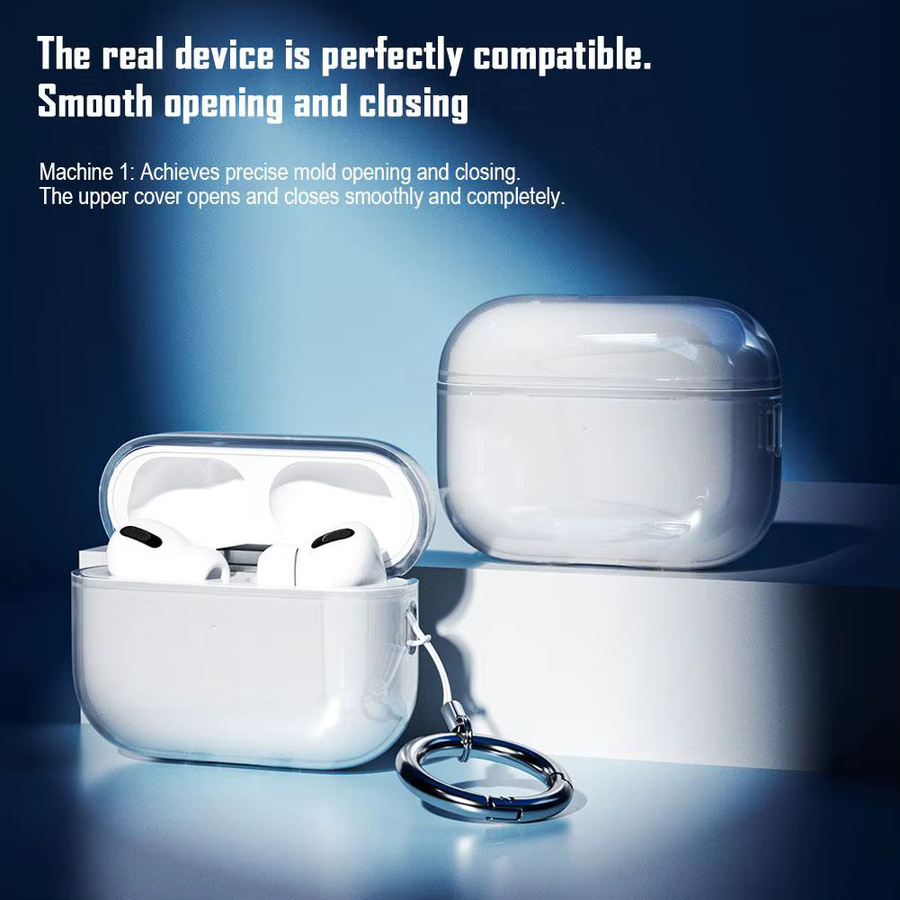 Transparente Silikon-Schutzhülle für Apple AirPods Pro 3 mit Karabiner, wasserdicht und staubdicht - Bild 3