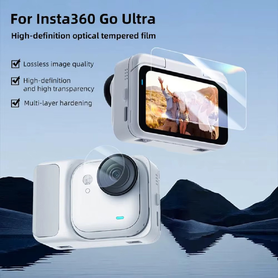 PULUZ 2-in-1 Bildschirm- und gehärtete Glasfolie für die Insta360 GO Ultra Action-Kamera in Transparent - Bild 4