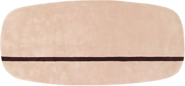 Normann Copenhagen Oona Teppich aus Wolle in Pink und Beige, oval und gestreift - Bild 1