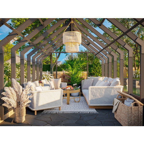 PALMAKO Gartenhaus Emilia aus Fichte in Grau mit Satteldach, B/T/H: 483 x 288 x 245 cm - Bild 2