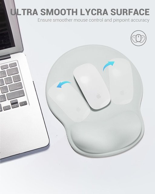 Ergonomisches YSAGi Mauspad mit Handgelenkstütze aus Gel in Grau zur Linderung von Handgelenkschmerzen für Laptop und Computer - Bild 1