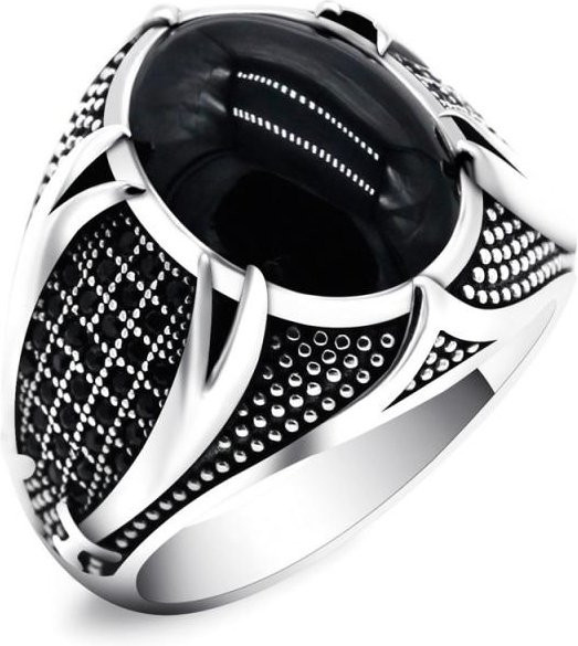 Ring Türkisperlenring, Zirkonia, Perle, Silber, Unisex, Vintage - Bild 1
