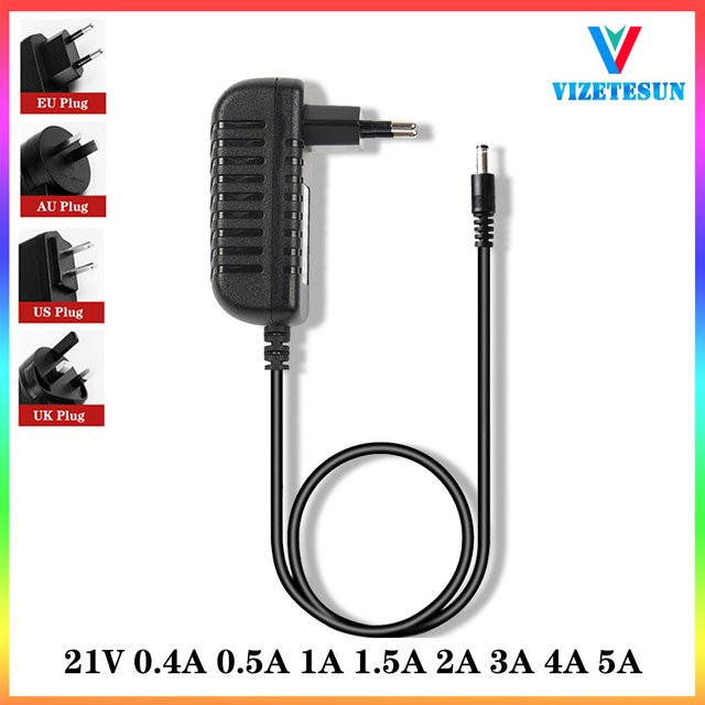 VIZETESUN Lithium-Ionen-Ladegerät für 18650 Akkus, 21V, Schwarz, DC 5,5 x 2,1 mm Anschluss - Bild 1